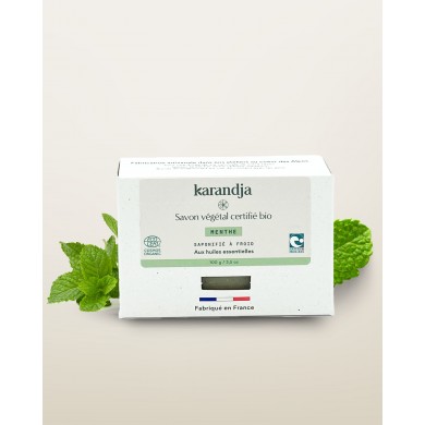 Savon végétal certifié bio MENTHE Karandja 100g