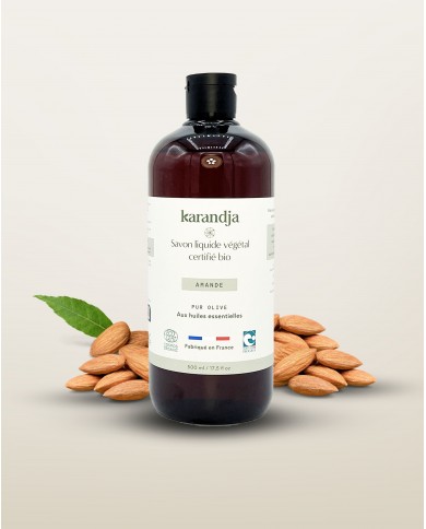 Savon liquide végétal pur olive certifié bio AMANDE 500ml