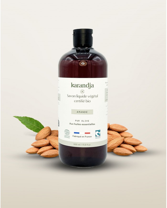 Savon liquide végétal pur olive certifié bio AMANDE 500ml