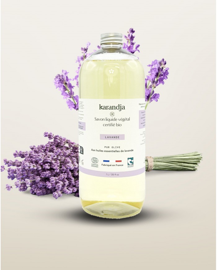 Savon liquide végétal pur olive certifié bio LAVANDE 1L