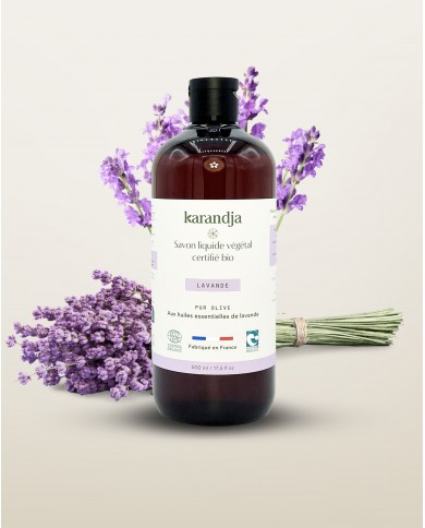 Savon liquide végétal pur olive certifié bio LAVANDE 500ml