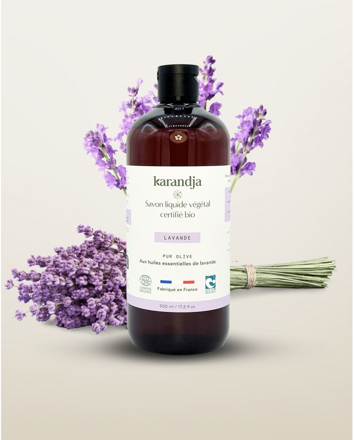 Savon liquide végétal pur olive certifié bio LAVANDE 500ml