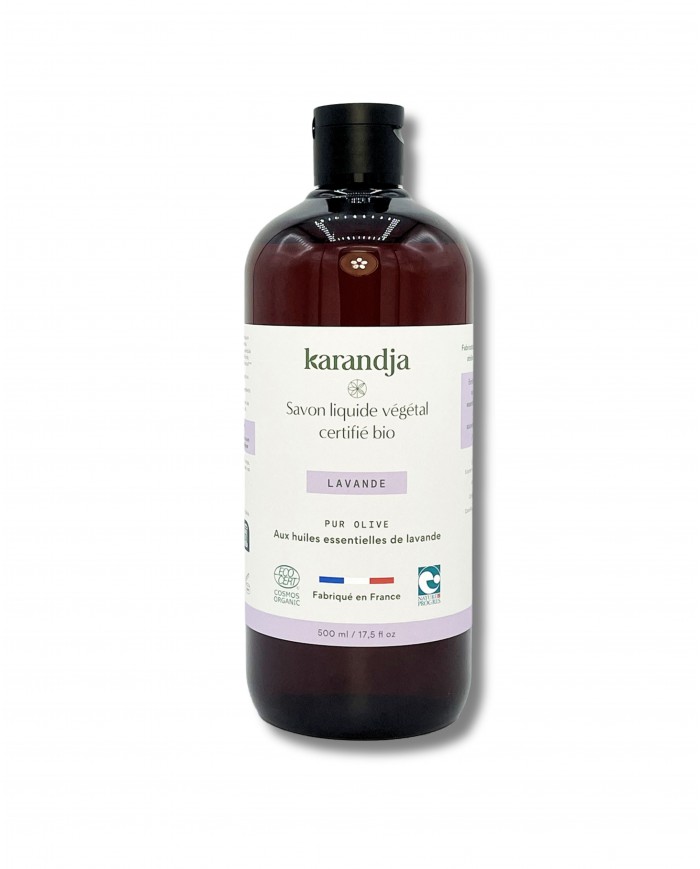 Savon liquide végétal pur olive certifié bio LAVANDE 500ml