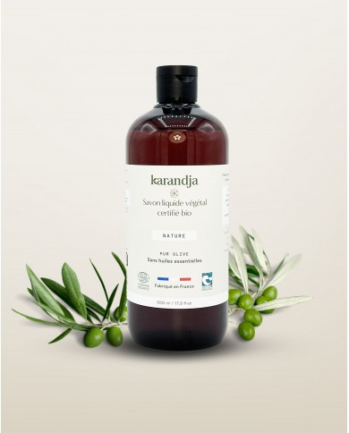 Savon liquide végétal pur olive certifié bio NATURE 500ml