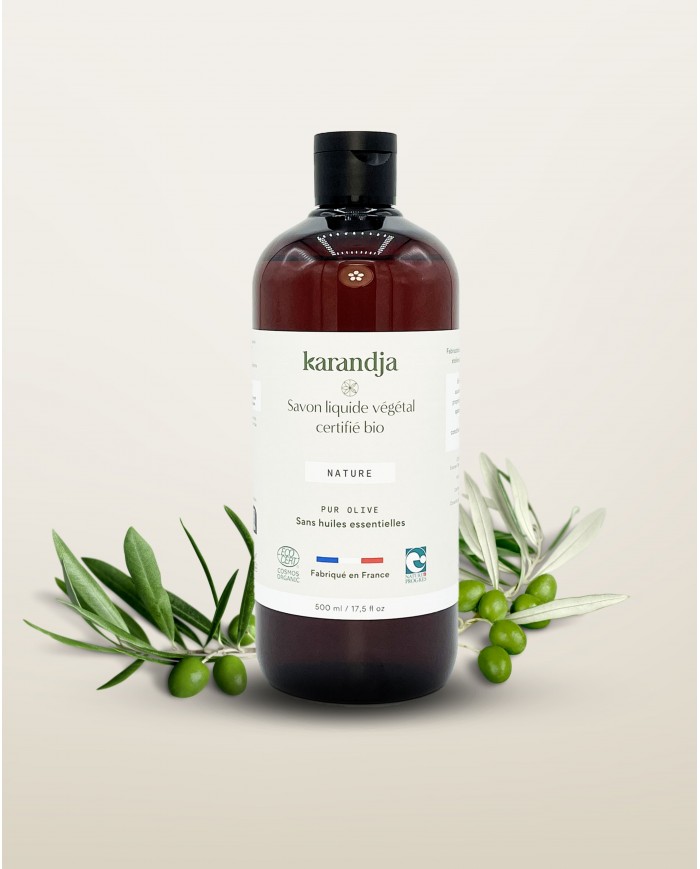 Savon liquide végétal pur olive certifié bio NATURE 500ml