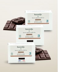 Savon végétal certifié bio CHOCOLAT (Pack de 3) Karandja