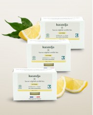 Savon végétal certifié bio CITRON (Pack de 3) Karandja