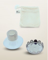 Pack duo porte-savon aimanté et filet sauve-savon coton bio