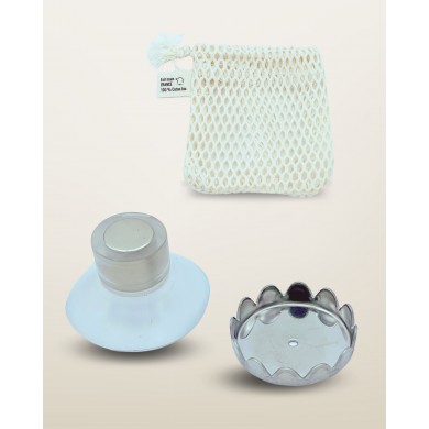 Pack duo porte-savon aimanté et filet sauve-savon coton bio