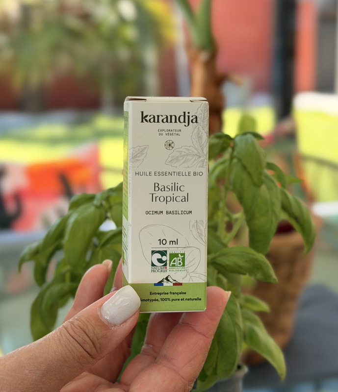 flacon huile essentielle basilic bio